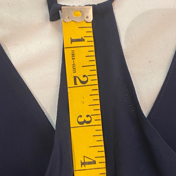 Alice + Olivia Fierra Silk Blend Tank Dress Navy Blue Y-Back Mini Size XS/TP - Picture 12 of 13